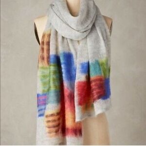 Anthropologie Troubadour Painterly Abstract Mohair Scarf